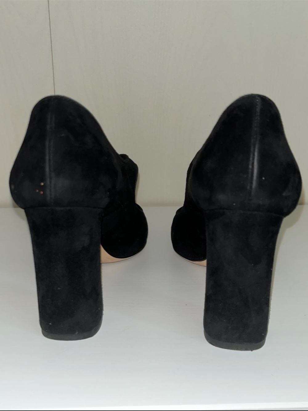Dolce & Gabbana Black Suede Mary Jane Pumps with Gold Button 5.5 - Picture 12 of 16